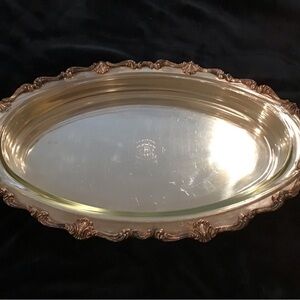 Elegant Silver Plated Oval Serving Tray